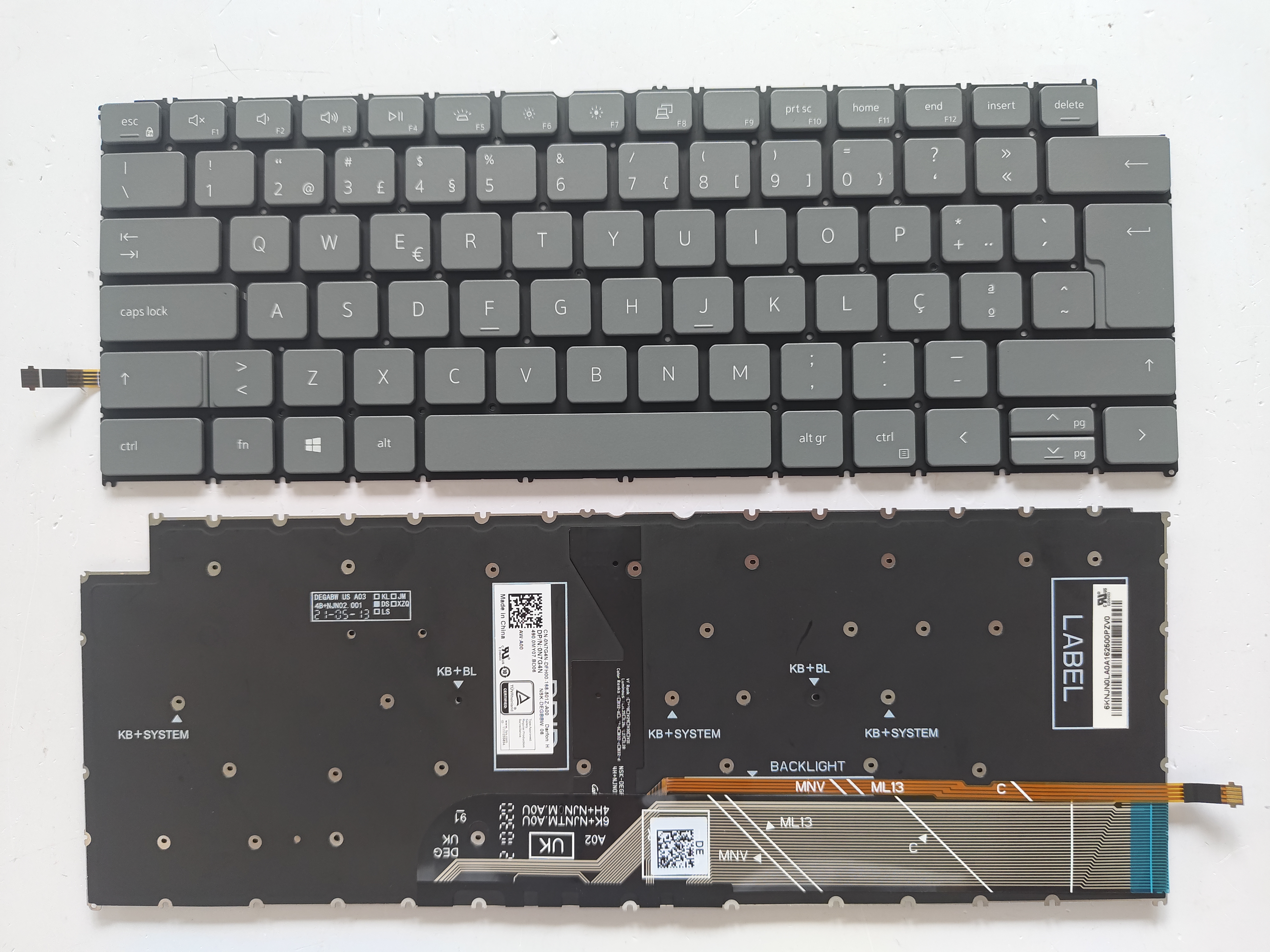 Picture of New Replacement Laptop Keyboard For DELL 3411/3415/P144G/Latitude 3420 5410 5418 Grey Backlit PO Layout